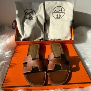 Hermes Oran Sandal Gold Size 34.5